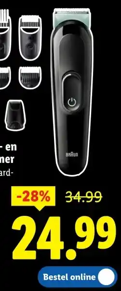 Lidl BRAUN 6-in-1 haar- en baardtrimmer aanbieding