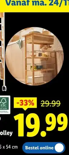 Lidl LIVARNO HOME Keukentrolley bamboe aanbieding