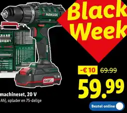 Lidl PARKSIDE Accuschroefboormachineset, 20 V aanbieding