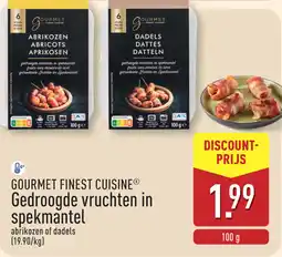 ALDI Gourmet Finest Cuisine Gedroogde Vruchten in Spekmantel aanbieding
