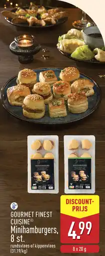 ALDI Gourmet Finest Cuisine Minihamburgers aanbieding