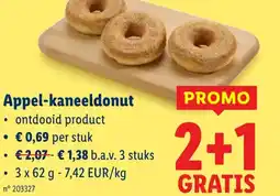 Lidl Appel-kaneeldonut ⚫ontdooid product aanbieding