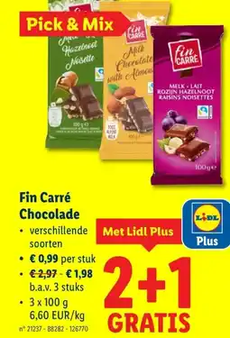 Lidl Fin Carré Chocolade aanbieding