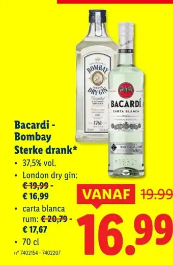 Lidl Bacardi - Bombay Sterke drank aanbieding