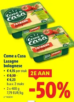 Lidl Come a Casa Lasagne bolognese aanbieding