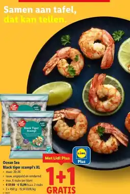 Lidl Ocean Sea Black tiger scampi's XL aanbieding