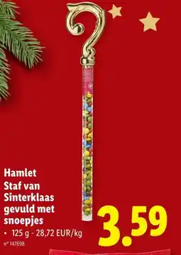 Lidl Hamlet Staf van Sinterklaas gevuld met snoepjes aanbieding