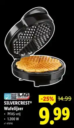 Lidl ILAG SILVERCREST Wafelijzer ⚫ PFAS-vrij • 1.200 W aanbieding