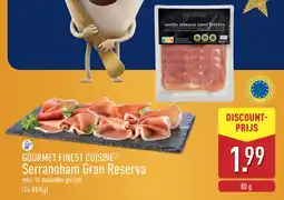 ALDI Gourmet Finest Cuisine Serranoham Gran Reserva aanbieding