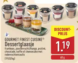 ALDI Gourmet Finest Cuisine Dessertglaasje aanbieding