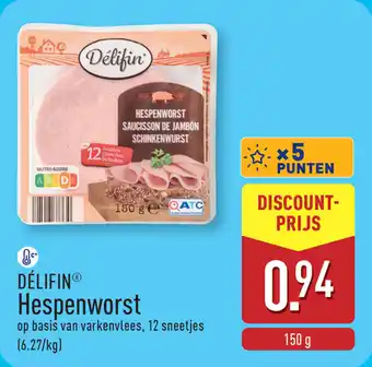 ALDI Délifin Hespenworst aanbieding