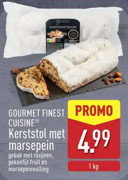ALDI Gourmet Finest Cuisine Kerststol met Marsepein aanbieding