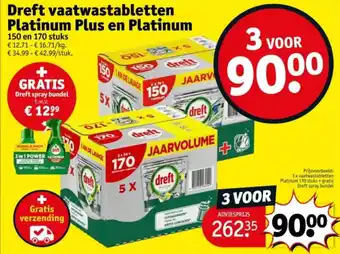 Dreft vaatwastabletten Platinum Plus en Platinum
