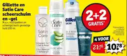 Kruidvat Gillette en Satin Care scheerschuim en Gel aanbieding
