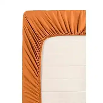 Leen Bakker Ambiante hoeslaken - oranje - 180x200 cm - Leen Bakker aanbieding