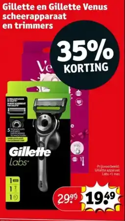 Kruidvat Gillette en gillette venus scheerapparaat en trimmers aanbieding