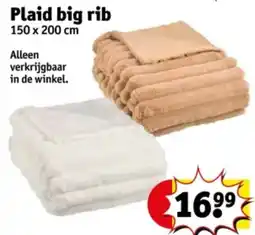 Kruidvat Plaid big rib aanbieding