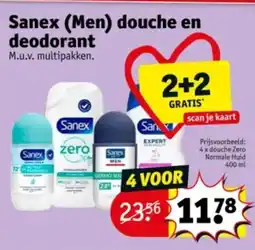 Kruidvat Sanex men douche en deodorant aanbieding