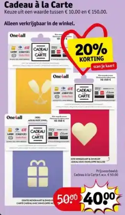 Kruidvat Cadeau à la Carte aanbieding