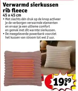 Kruidvat Verwarmd sierkussen rib fleece aanbieding