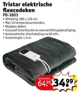 Kruidvat Tristar elektrische fleecedeken PD-3803 aanbieding