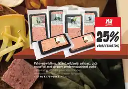 Jumbo Paté van wild ree fazant wildzwijn en haas paté roquefort met peren en eendenmousse met porto aanbieding
