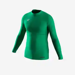 Decathlon Uniseks thermoshirt met lange mouwen voor voetbal Keepdry Club groen aanbieding