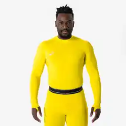 Decathlon Uniseks thermoshirt met lange mouwen voor voetbal Keepdry Club geel aanbieding