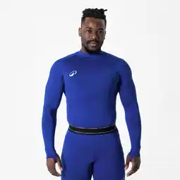 Decathlon Uniseks thermoshirt met lange mouwen voor voetbal Keepdry Club blauw aanbieding