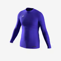 Decathlon Uniseks thermoshirt met lange mouwen voor voetbal Keepdry Club blauw aanbieding
