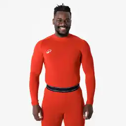 Decathlon Uniseks thermoshirt met lange mouwen voor voetbal Keepdry Club rood aanbieding
