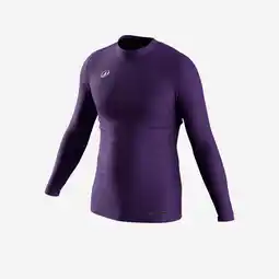 Decathlon Uniseks thermoshirt met lange mouwen voor voetbal Keepdry Club paars aanbieding