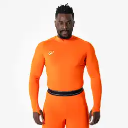 Decathlon Uniseks thermoshirt met lange mouwen voor voetbal Keepdry Club oranje aanbieding