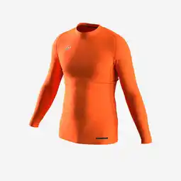 Decathlon Uniseks thermoshirt met lange mouwen voor voetbal Keepdry Club oranje aanbieding