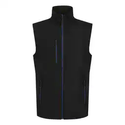 Decathlon Heren Softshell 2laags bodywarmer (Zwart/Nieuw Royal) aanbieding