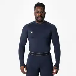 Decathlon Uniseks thermoshirt met lange mouwen voor voetbal Keepdry Club marineblauw aanbieding