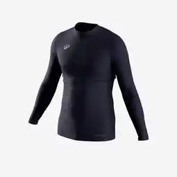 Decathlon Uniseks thermoshirt met lange mouwen voor voetbal Keepdry Club marineblauw aanbieding