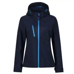 Decathlon Dames Venturer 3 Layer Hooded Soft Shell Jacket (Marine / Frans Blauw) aanbieding