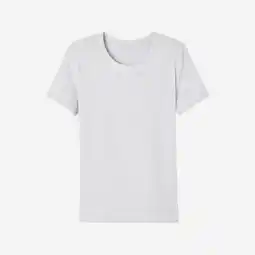 Decathlon Fitness T-shirt dames katoen van gerecycled materiaal grijs aanbieding
