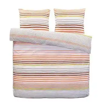 Comfort dekbedovertrek Siebe - terrakleur/okergeel - 200x200/220 cm - Leen Bakker