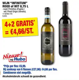 Hubo Infinitum wijn rood of wit aanbieding