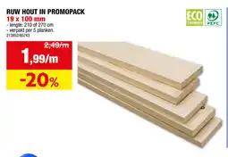 Hubo Ruw hout in promopack aanbieding