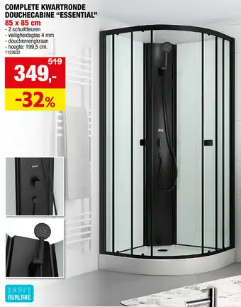 Aurlane complete kwartronde douchecabine essential