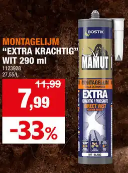 Hubo Bostik montagelijm extra krachtig wit aanbieding