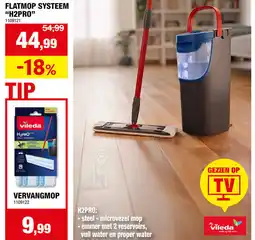 Hubo Vileda flatmop systeem H2PRO aanbieding