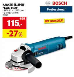 Hubo Bosch haakse slijper GWS 1400 aanbieding