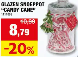 Hubo Glazen snoeppot candy cane aanbieding