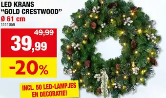 Hubo Led krans gold crestwood aanbieding