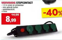 Hubo Profile stekkerdoos 4x met schakelaar + kabel 1,5m groen aanbieding