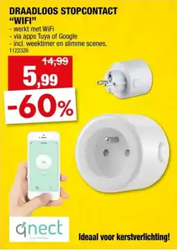 Hubo Qnect stopcontact wifi 16A wit aanbieding